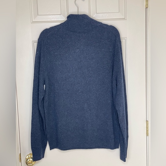 J.Crew blue merino wool blend half zip sweater | L - Picture 5 of 7